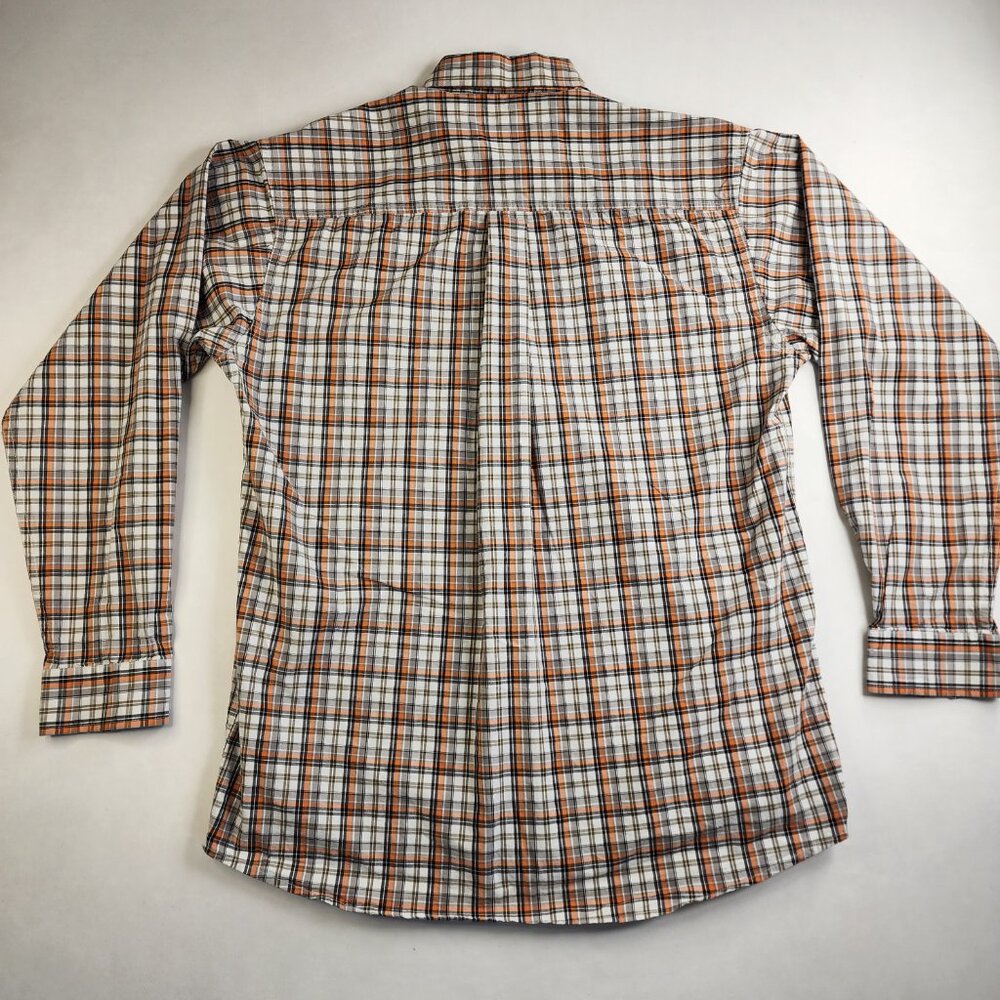 Cinch Shirt Mens S Small Orange GrayPlaid Button Down Long Sleeve Western Cotton - Picture 5 of 8